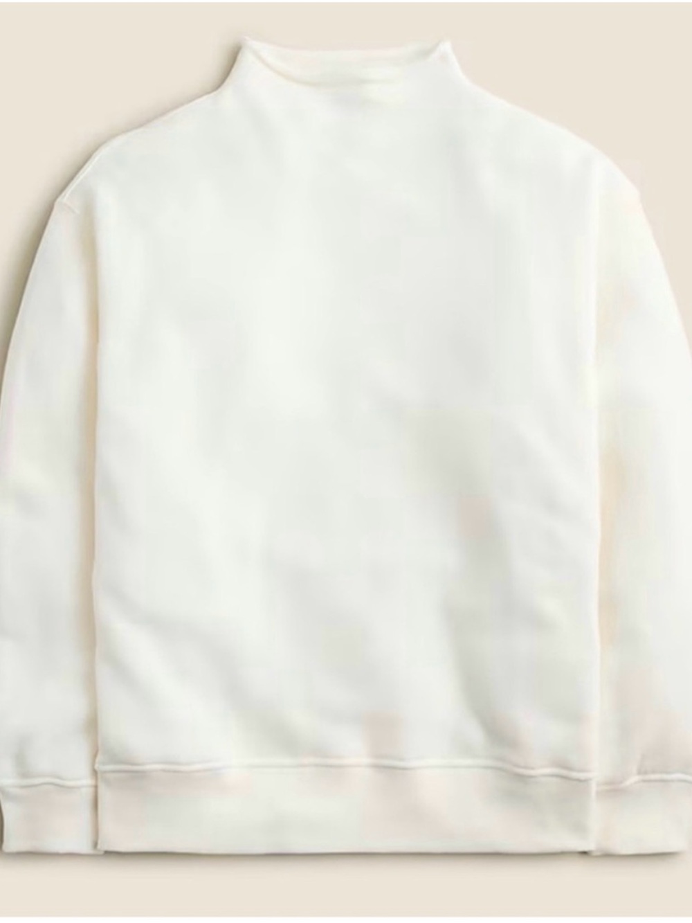 J Crew Rollneck Ivory Sweatshirt in Small